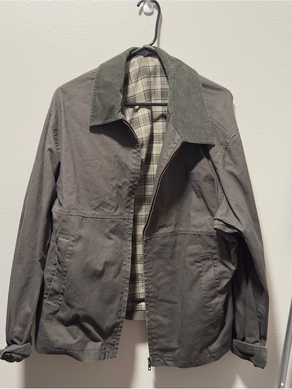Uniqlo Zip Up Short Blouson Jacket (Olive Green) - XL